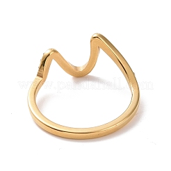Anillo de dedo de onda de rhinestone de cristal&nbsp;RJEW-D120-21G