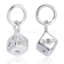 2 pieza de 925 dijes de dados de plata esterlina&nbsp;STER-BBC0008-43