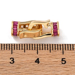 Fermoirs à lanière repliables en laiton avec zircone cubique de micro pave&nbsp;KK-C076-06G