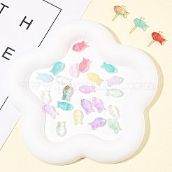 50pcs perles de verre transparentes peintes à la bombe&nbsp;GLAA-FS0002-06F