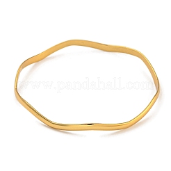 Juego de brazaletes de acero inoxidable 202 con revestimiento al vacío de PVD de 7 pieza&nbsp;BJEW-M317-13G-02