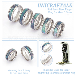5 stücke 5 arten 201 edelstahl fingerring für männer&nbsp;RJEW-UN0002-98