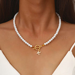 Collane con ciondolo a forma di lettera in lega di cristallo e strass&nbsp;FS-WG0709C-06