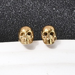 Totenkopf-Ohrstecker aus 304 Edelstahl&nbsp;EJEW-C166-01G