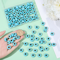 100 pièce de perles européennes turquoise synthétiques&nbsp;TURQ-PA0001-04B