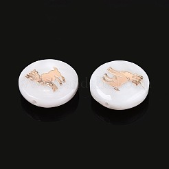 Natürlichen Süßwasser-Muschelperlen&nbsp;SHEL-N037-02E-G