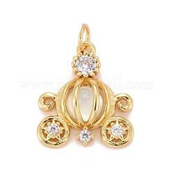 Pendenti in zirconi cubici trasparenti in micro pavè di ottone&nbsp;ZIRC-C030-06G