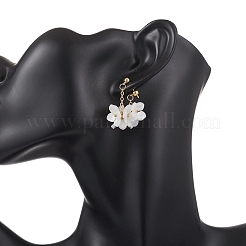 Ohrstecker mit Blumenmotiv aus Messing und Harz&nbsp;EJEW-TA00778-03