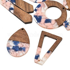 Ciondoli in legno di noce e resina trasparente&nbsp;WD-CBA583A-13