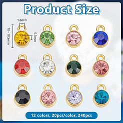 240 pièces 12 couleurs breloques en alliage&nbsp;RGLA-OC0001-55G