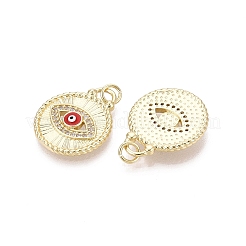 Pendentifs avec zircon cubiques à micro-pavés en laiton&nbsp;KK-N287-42G-01