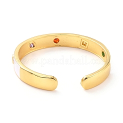 Brazalete tipo brazalete geométrico de circonita cúbica de colores&nbsp;BJEW-D448-25G-RS