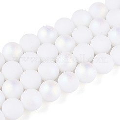 Brins de perles de verre opaques givrées&nbsp;GLAA-T032-P10mm-MBB02