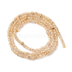 Natürlichen Gold Rutilquarz Perlen Stränge&nbsp;G-B142-C03-2x2mm