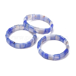 Bracelets extensibles en perles d'agate naturelle carrée (teinte et chauffée) pour femmes et hommes&nbsp;GG-CBA9ACE-B14
