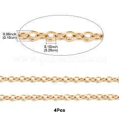 4 Stück 304 Edelstahl-Kabelkette zur Herstellung von Halsketten&nbsp;STAS-FS0001-81G