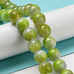 Teñidos naturales blancas abalorios de jade hebras&nbsp;G-F764-03A