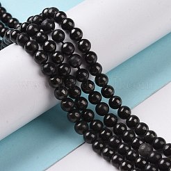 Natürliche Shungit Perlen Stränge&nbsp;G-D481-15B-4MM