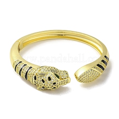 Bracelet en laiton pavé de zircons cubiques transparents et verts&nbsp;BJEW-K246-15G