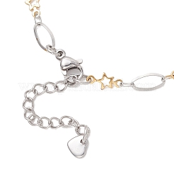 Zweifarbige Armbandherstellung aus ovalen und sternförmigen Gliederketten aus Edelstahl 304&nbsp;AJEW-JB01486