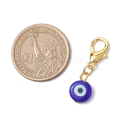 10 pendentif rond et plat en lampwork fait à la main&nbsp;HJEW-JM03489-05