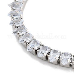 Messing-Pflasterarmbänder mit klaren Zirkonia in Tropfenform&nbsp;BJEW-YWC0002-08P