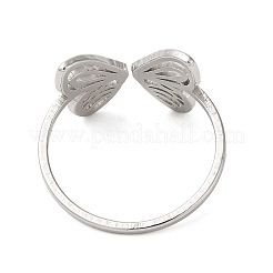 Bague de manchette ouverte en acier inoxydable 304 anti-ternissement&nbsp;RJEW-Z026-07P