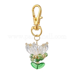 Pendentifs décoratifs en verre à fleurs&nbsp;HJEW-MZ00248-04