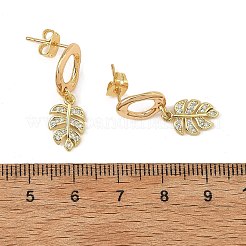 Orecchini pendenti in ottone micro pavé di zirconi cubici trasparenti per donna&nbsp;EJEW-JE07500