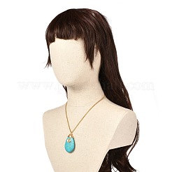 Collana con ciondolo in howlite naturale a goccia per donna ragazza&nbsp;NJEW-JN03706