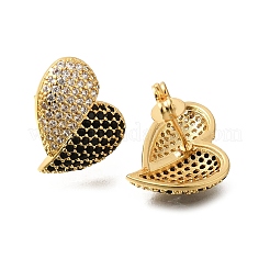 Boucles d'oreilles en laiton pavées de zircons cubiques&nbsp;EJEW-M088-06G-04