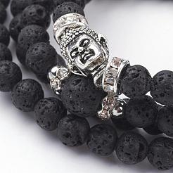 Wickelarmbänder aus natürlichem Lavastein&nbsp;BJEW-JB02582