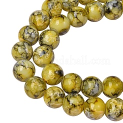 Fili di perline di vetro verniciati a spruzzo opaco&nbsp;GLAA-SZ0001-51D