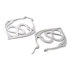 Anlaufgeschütztes Gefäß aus 304er Edelstahl mit Schlangen-Creolen für Damen&nbsp;EJEW-R156-01P