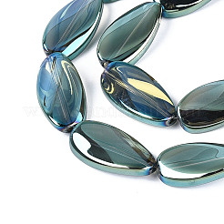 Chapelets de perles en verre transparent électrolytique&nbsp;EGLA-N055-02H
