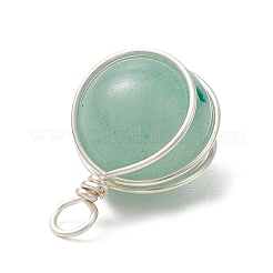 4 stücke 4 arten natürliche rose quarz & aventurin & amethyst & karneol kupfer draht gewickelt ball anhänger&nbsp;PALLOY-TA00217-02