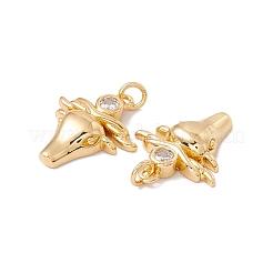 Colgantes de circonita cúbica transparente micro pavé de latón chapado en rack&nbsp;ZIRC-C040-31G