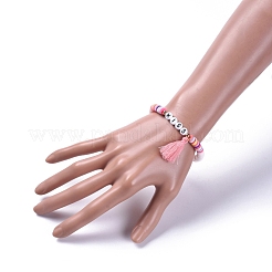 Bracciali elasticizzati fatti a mano in perle di argilla polimerica&nbsp;BJEW-JB05086-03