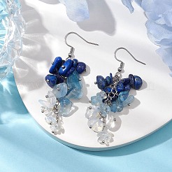Natürliche lapis lazuli Ohrringe&nbsp;EJEW-TA00462-03