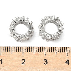 Europäische Perlen aus Messing mit Mikropavé-Fassung und Zirkonia-Unterlegscheibe&nbsp;LS-KK-A254-08P