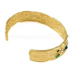 Manschettenarmbänder aus natürlichem Malachit aus Edelstahl 304&nbsp;BJEW-U009-01G-01