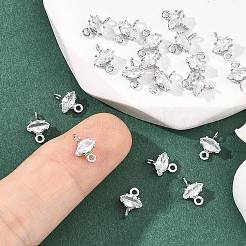 Ciondoli a forma di occhio di cavallo in ottone con pavé di zirconi cubici Shegrace&nbsp;XGRQ2O435-436A-P