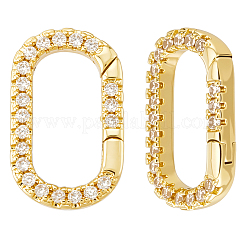 6 Stück Messing Micro Pave klare Zirkonia Spring Gate Ringe&nbsp;KK-BBC0020-05