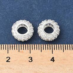 Ottone micro spianare perline europei zirconi&nbsp;X-KK-A254-03B-S