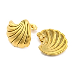 Muschelformen Ionenplattierung (IP) 304 Edelstahlohrring für Frauen&nbsp;EJEW-H013-07G