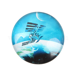 Sternenhimmel bedrucktes Glas halbrund / Kuppel Cabochons&nbsp;GGLA-N004-10mm-D