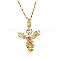 Collane con pendente fenice in ottone con pavé di zirconi cubici per donna&nbsp;WGFFBCE-01