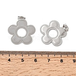 Boucles d'oreilles à tige en forme de fleur en acier inoxydable 304&nbsp;LS-EJEW-F398-02P