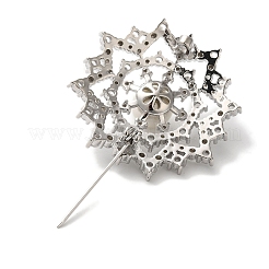 Gestellplattierung Messing Pflaster klare Zirkonia Blumenbroschen&nbsp;KK-S391-04P