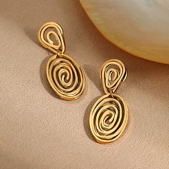Boucles d'oreilles pendantes à clous en spirale en acier inoxydable 304 pour femmes&nbsp;WGF8EE8-07